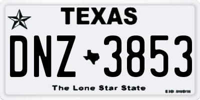 TX license plate DNZ3853