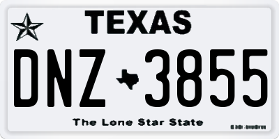 TX license plate DNZ3855