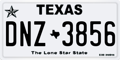TX license plate DNZ3856