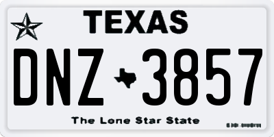 TX license plate DNZ3857