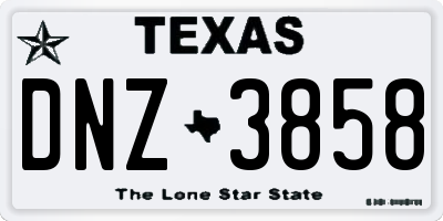 TX license plate DNZ3858