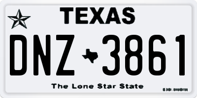 TX license plate DNZ3861