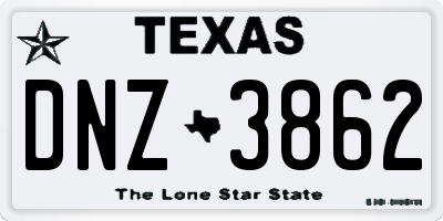TX license plate DNZ3862