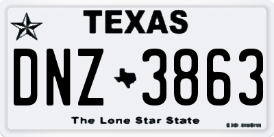 TX license plate DNZ3863