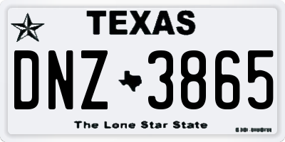 TX license plate DNZ3865