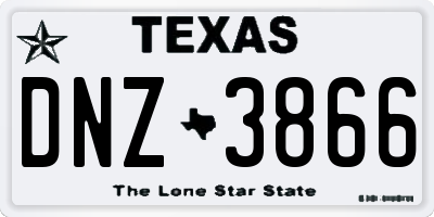 TX license plate DNZ3866