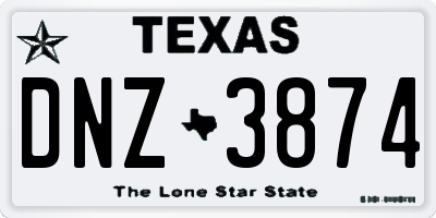 TX license plate DNZ3874