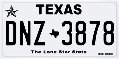 TX license plate DNZ3878