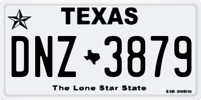 TX license plate DNZ3879