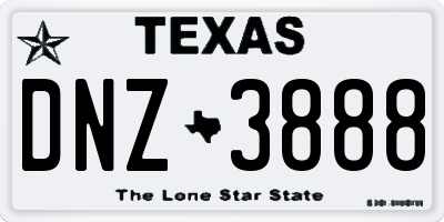 TX license plate DNZ3888