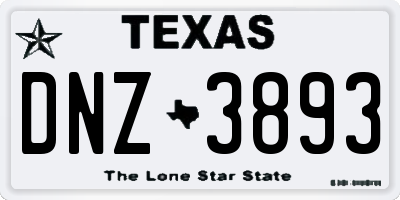 TX license plate DNZ3893