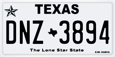 TX license plate DNZ3894