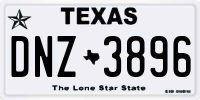 TX license plate DNZ3896