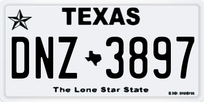 TX license plate DNZ3897
