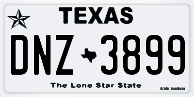 TX license plate DNZ3899
