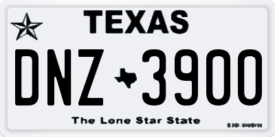 TX license plate DNZ3900
