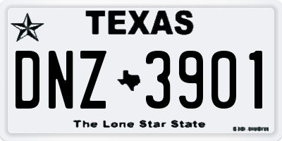 TX license plate DNZ3901