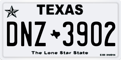 TX license plate DNZ3902
