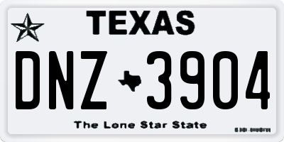 TX license plate DNZ3904