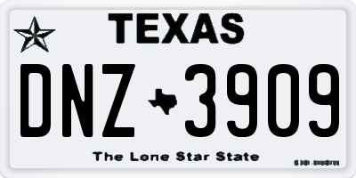 TX license plate DNZ3909