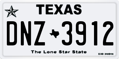TX license plate DNZ3912
