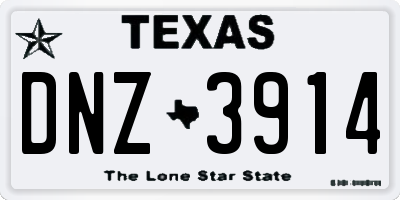 TX license plate DNZ3914