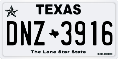 TX license plate DNZ3916
