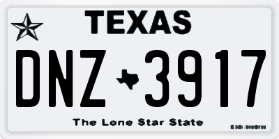 TX license plate DNZ3917