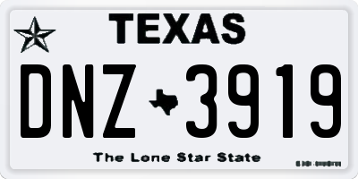 TX license plate DNZ3919