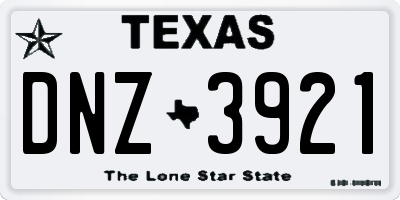 TX license plate DNZ3921
