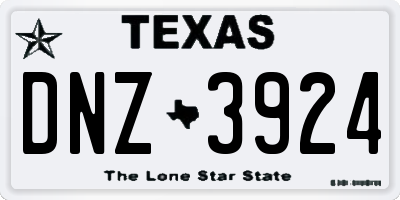 TX license plate DNZ3924