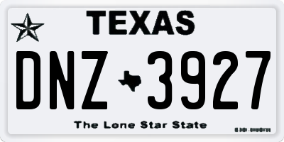 TX license plate DNZ3927
