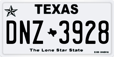 TX license plate DNZ3928