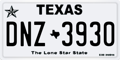 TX license plate DNZ3930
