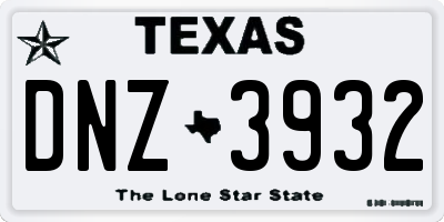 TX license plate DNZ3932
