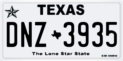 TX license plate DNZ3935