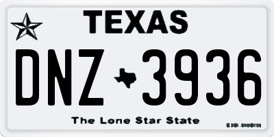 TX license plate DNZ3936