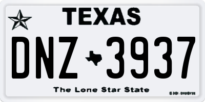 TX license plate DNZ3937
