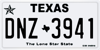 TX license plate DNZ3941