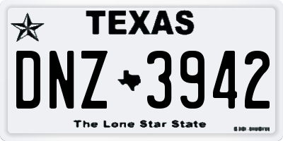 TX license plate DNZ3942