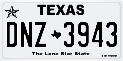 TX license plate DNZ3943