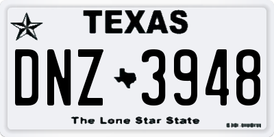 TX license plate DNZ3948
