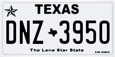 TX license plate DNZ3950