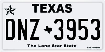 TX license plate DNZ3953