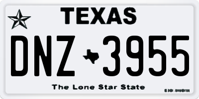 TX license plate DNZ3955