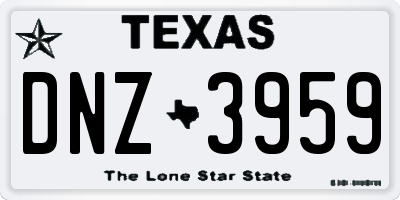 TX license plate DNZ3959