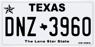 TX license plate DNZ3960