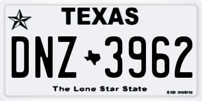 TX license plate DNZ3962