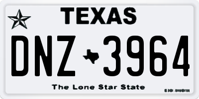 TX license plate DNZ3964