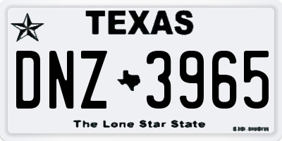 TX license plate DNZ3965